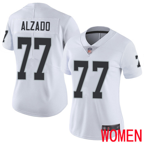 Oakland Raiders Limited White Women Lyle Alzado Road Jersey NFL Football #77 Vapor Untouchable Jersey